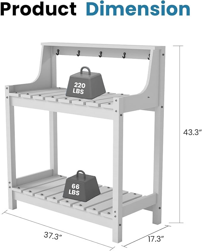 All-Weather Potting Bench with Storage Shelves