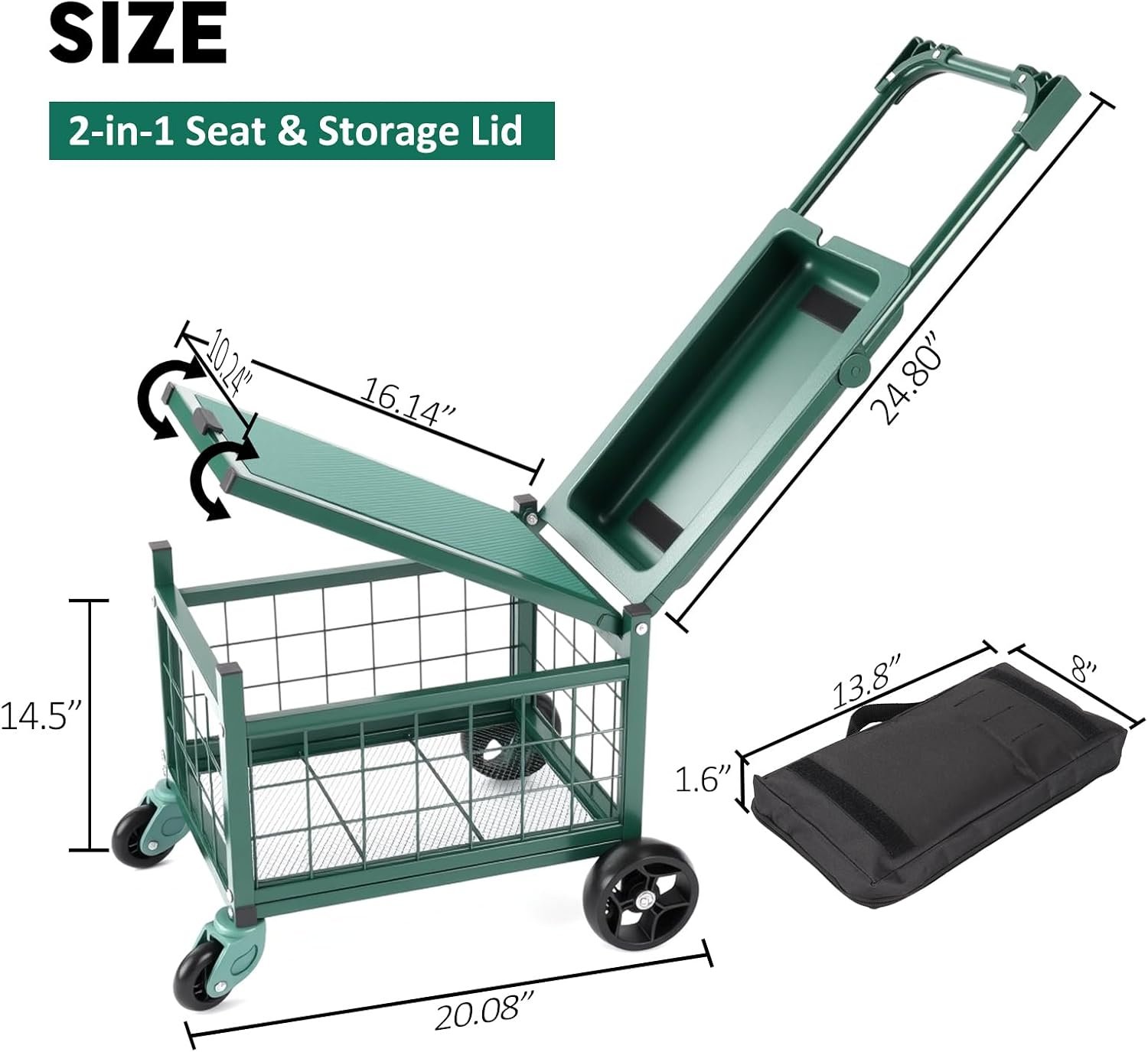 Heavy-Duty Rolling Garden Seat