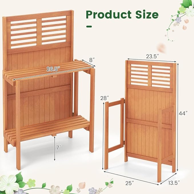 Folding Garden Potting Workstation