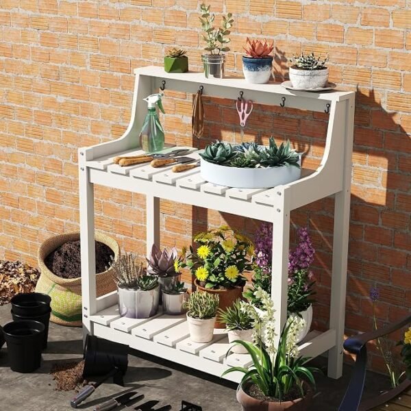 All-Weather Potting Bench with Storage Shelves