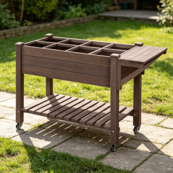 Raised Garden Bed with Workstation
