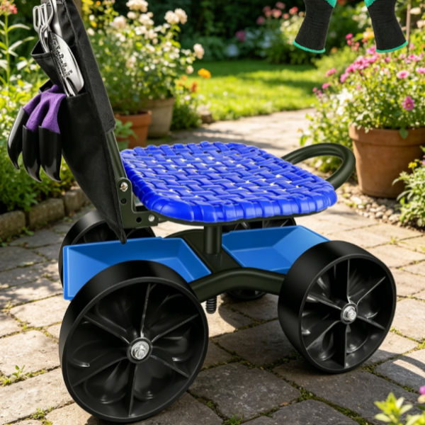 Rolling Garden Seat with Tool Storage